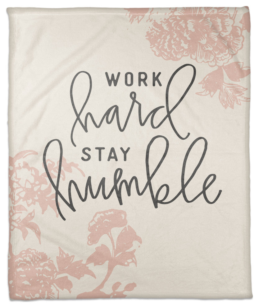 Work Hard Stay Humble 50x60 Coral Fleece Blanket