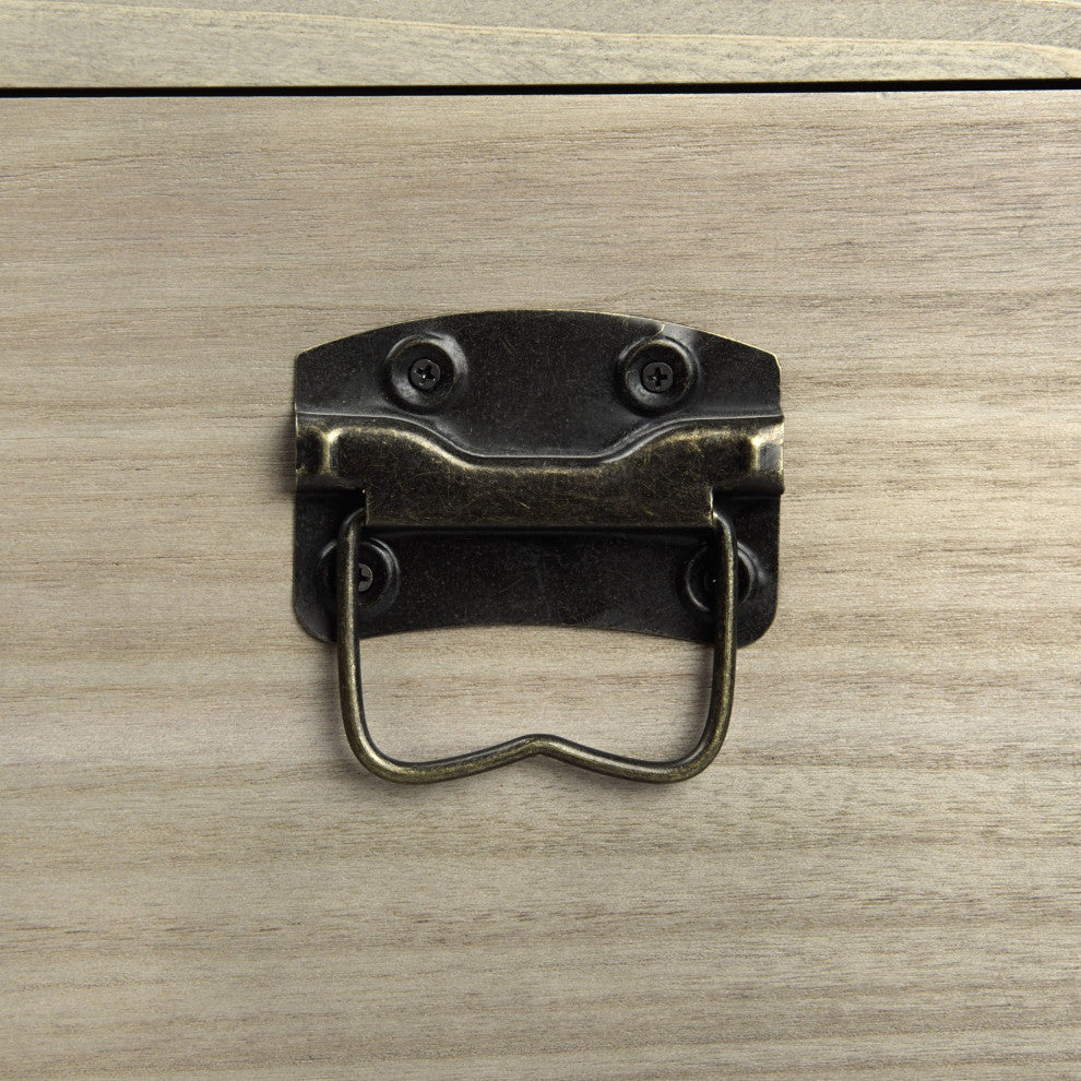 Set of Two Wood and Cane Storage Boxes