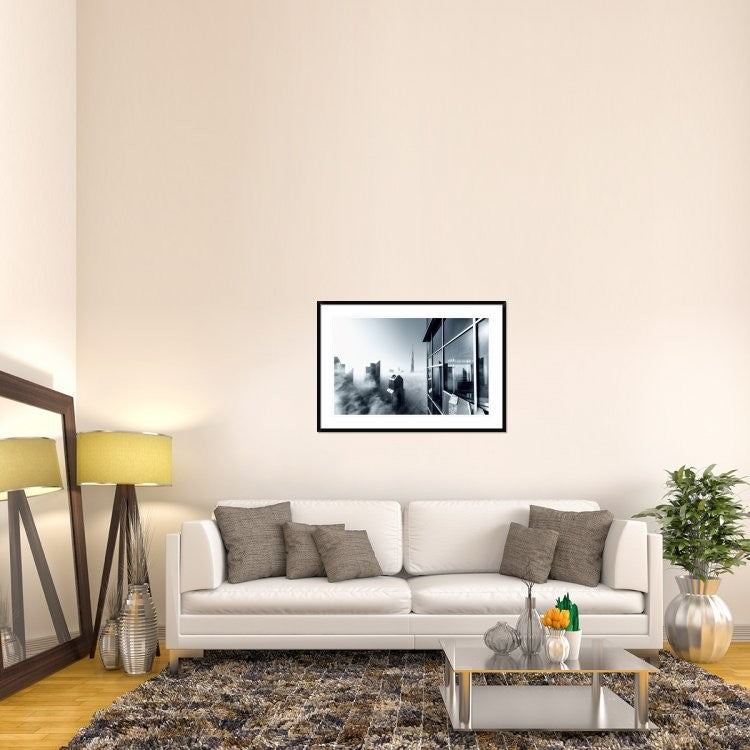 "Foggy City" Framed Digital Print by Naufal, 44x30"