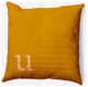 18" x 18" Modern Monogram Indoor/Outdoor Polyester Throw Pillow, Autumn Gold