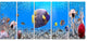 Underwater Universe Panorama, Landscape Canvas Art Print, 60"x28", 5 Panels