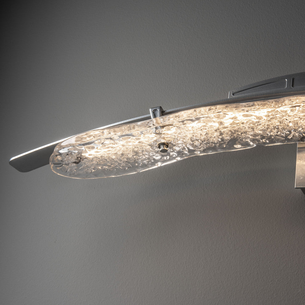 Glissade LED Bath Sconce Sterling Clear Glass
