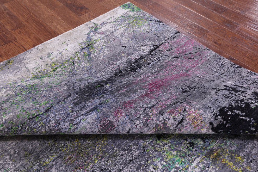 7' 11" X 10' 0" Abstract Wool & Silk Handmade Rug - Q13713