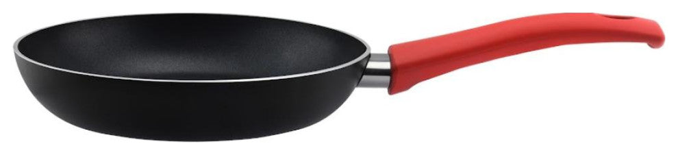 Ybm Home Teflon Classic Non Stick Frying Pan  Aluminum Skillet for Omelette, Sim, Red, 12.5"