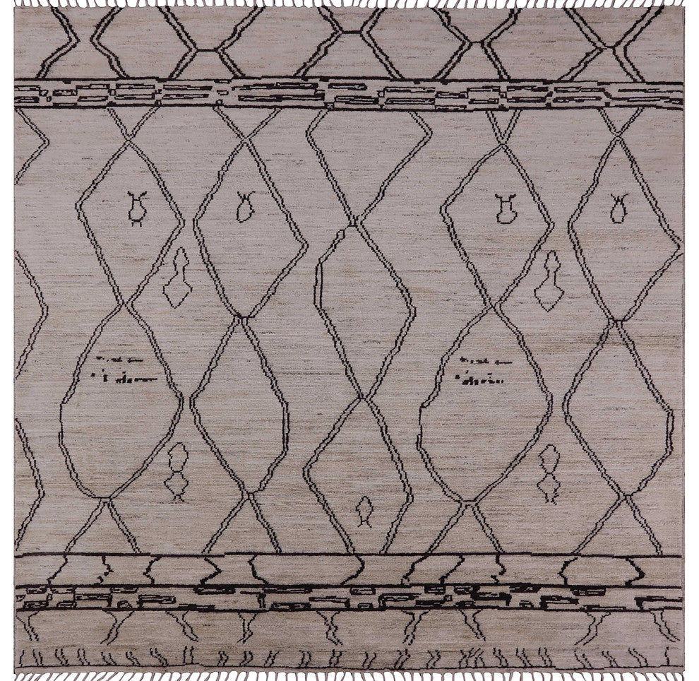 Ahgly Company Indoor Square Mid-Century Modern Area Rugs, 3' Square