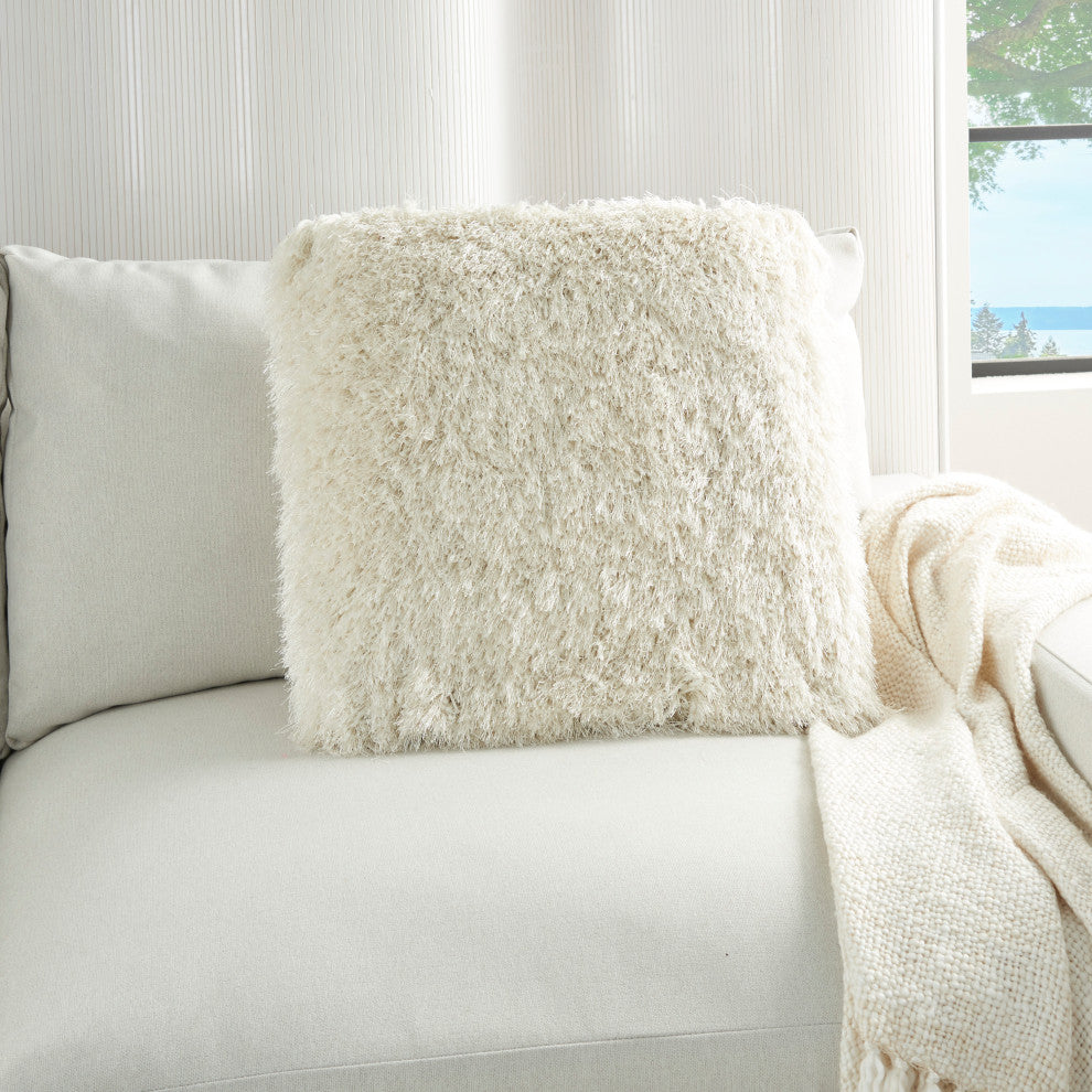 Mina Victory TL004 Throw Pillow, Cream, 20" x 20"