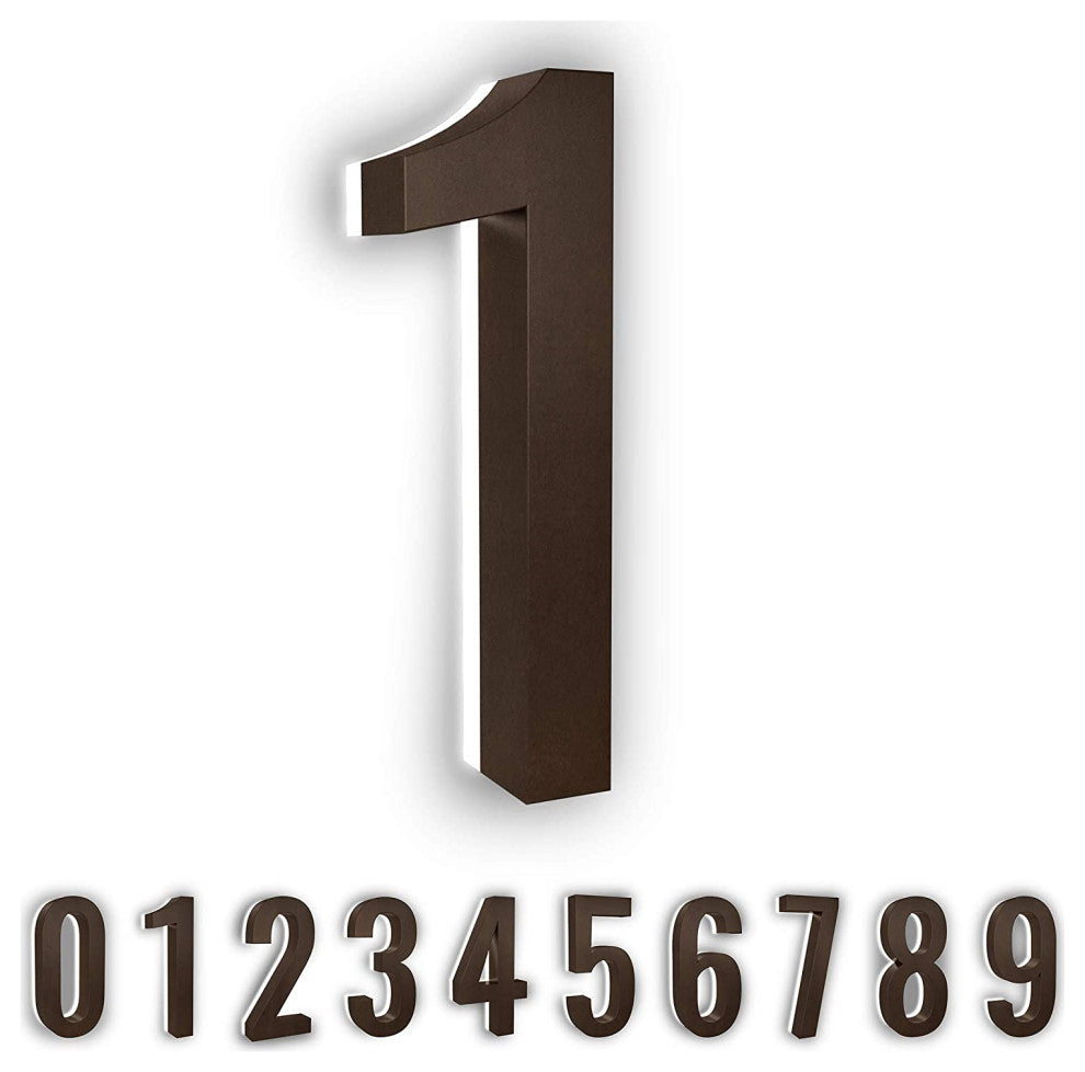 5 in ABS Backlit LED Floating Address Number, Up-Scale Modern Look LumaNumbers,