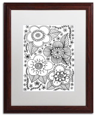 Elizabeth Caldwell 'Big Blooms' Art, Wood Frame, White Mat, 16x20