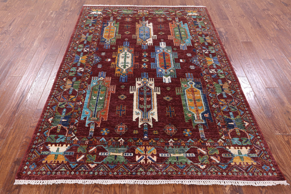 5' 9" X 7' 10" Fine Turkmen Ersari Handmade Rug Q11314