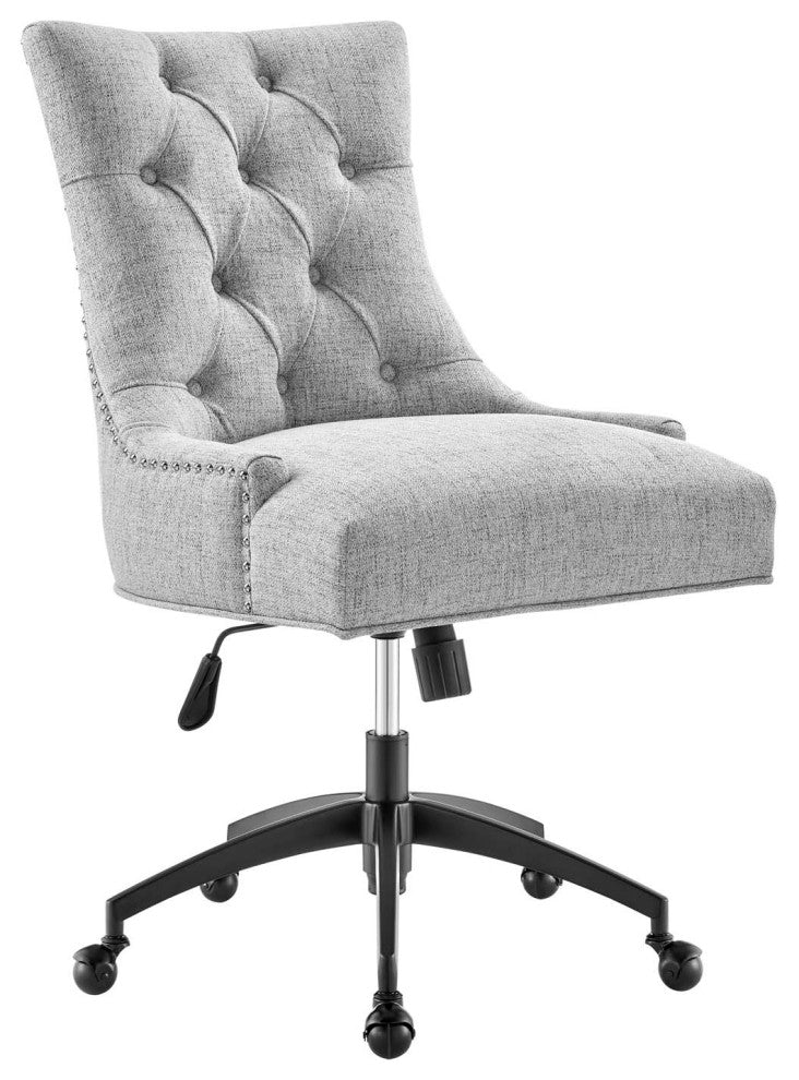 Regent Tufted Fabric Office Chair Black Light Gray -4572
