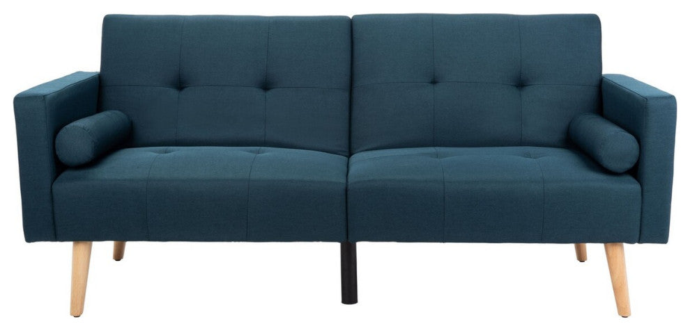 Safavieh Murray Foldable Futon W Pillow, Navy/Natural