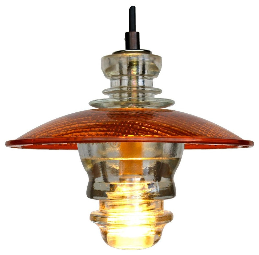 Insulator Light Lantern LED Pendant 8" Traffic Light Lens 120V 6W 580 Lumens