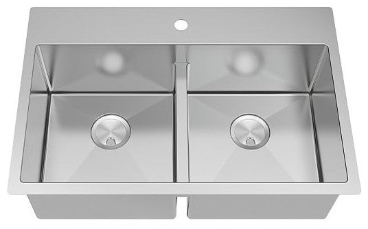 Transolid Diamond 16 Gauge Equal Double Dual Mount Stainless Steel Sink
