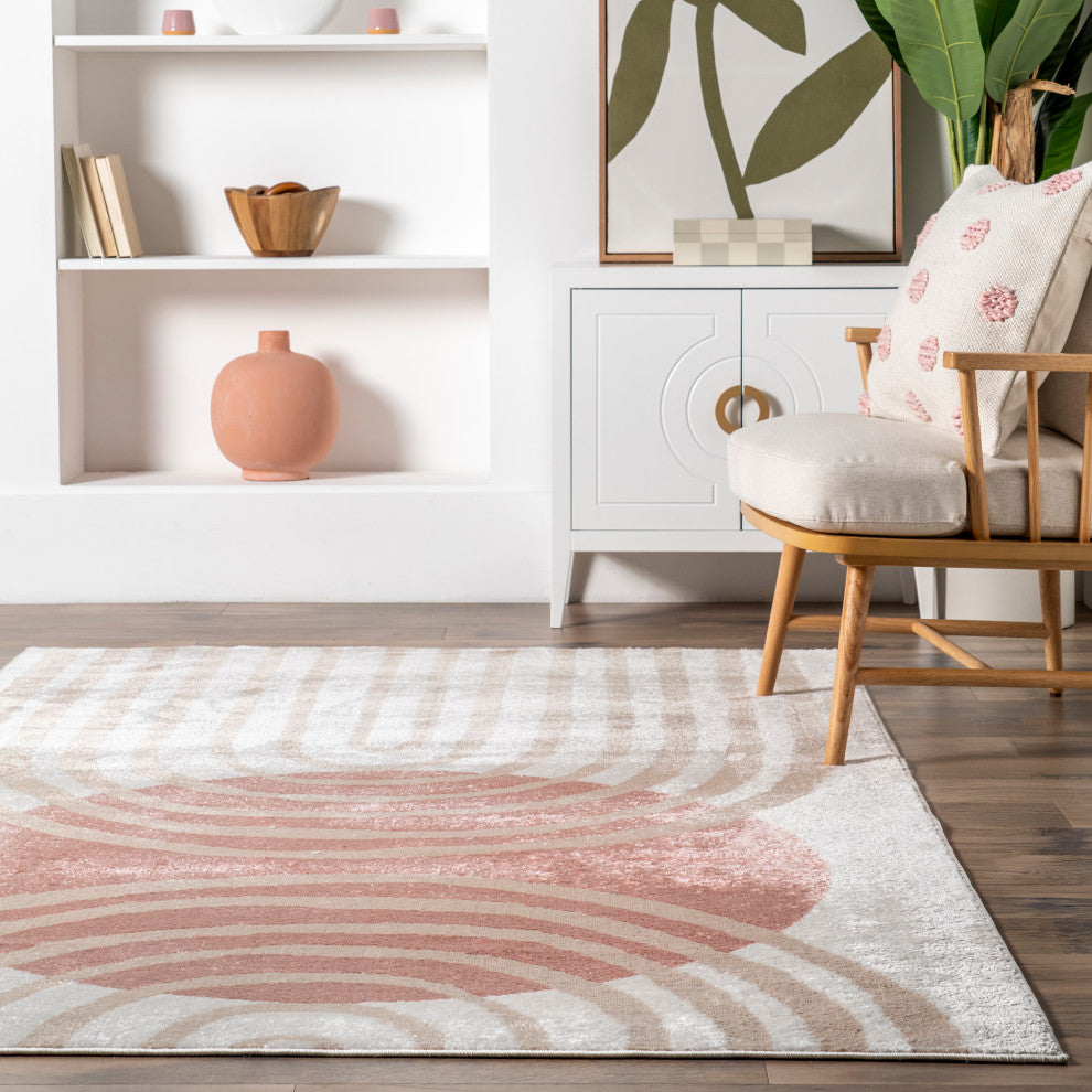 Nuloom Shandra Abstract Sky Area Rug, Blush 8'10"x12'