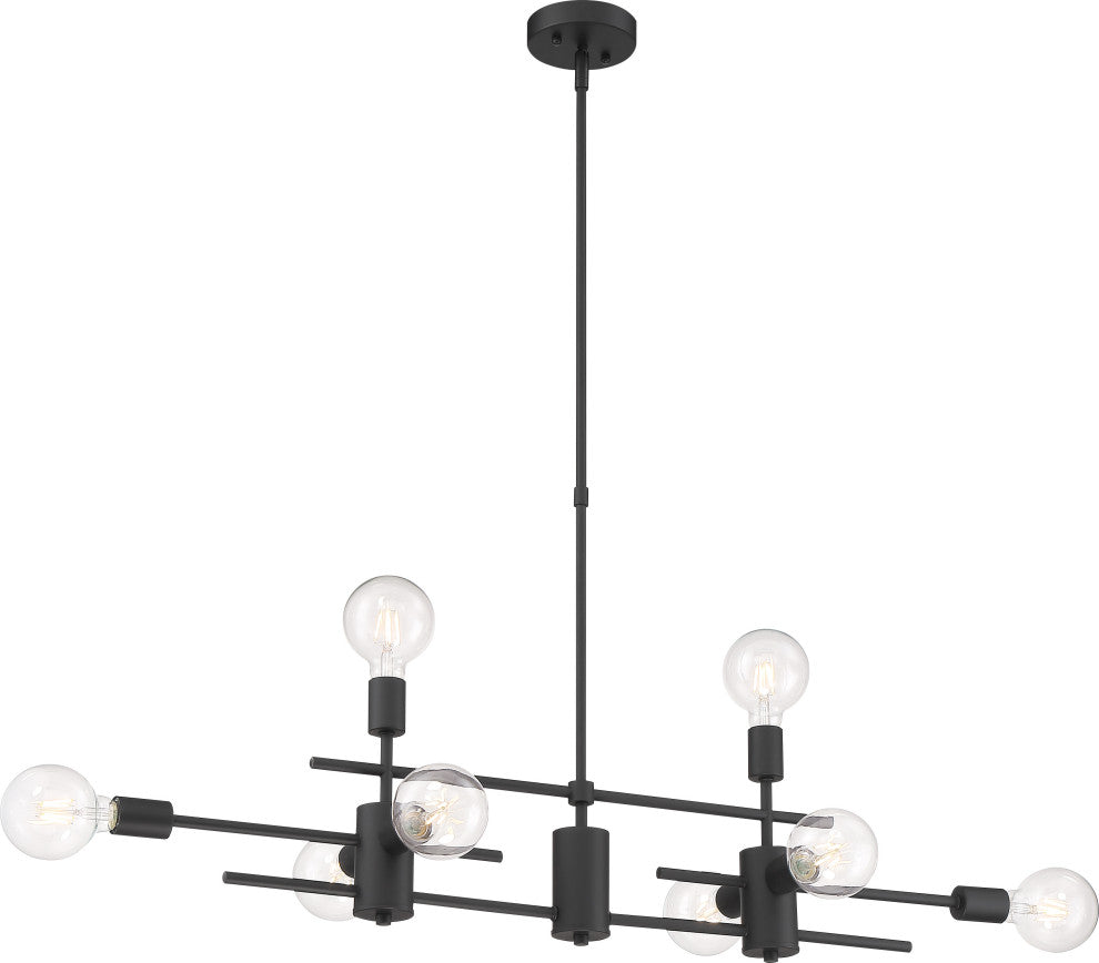 Delphi- 8 Light Island Pendant - Black Finish