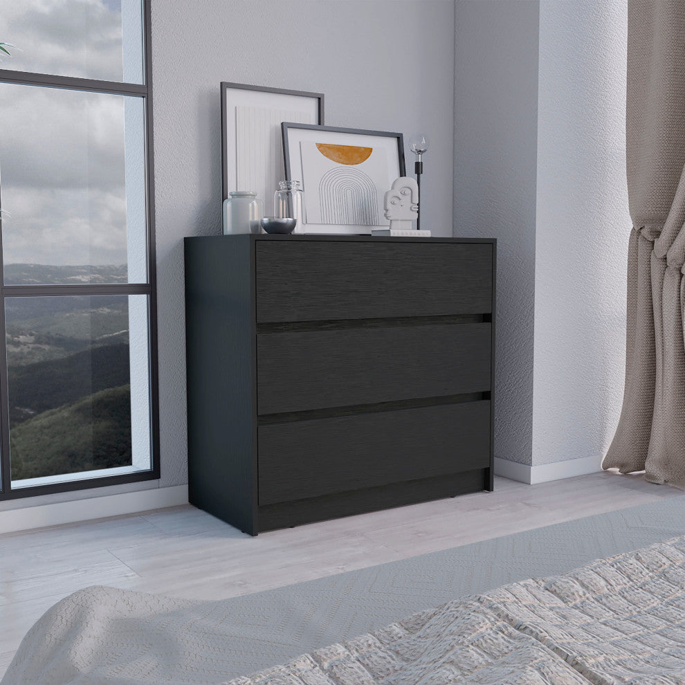Palmer 3 Drawers Dresser, Black