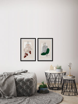 Never Look Back Diptych, 2-Piece Set, 16x24 Panels