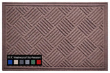 A1HC Superior Absorbant Polypropylene Doormat, Chocolate Brown Checkered, 18"x30"