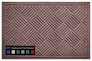 A1HC Superior Absorbant Polypropylene Doormat, Chocolate Brown Checkered, 18"x30"