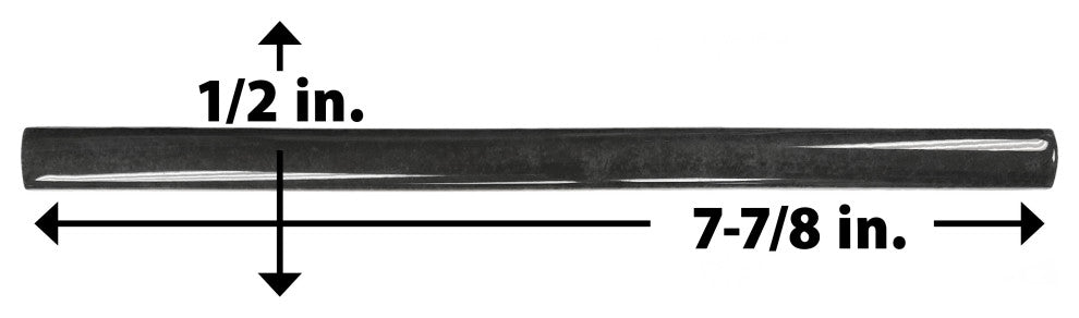 Coco Demi-Bullnose Glossy Black Hat Ceramic Wall Trim