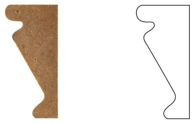 Noce Travertine Honed Crown - Mercer Molding Trim