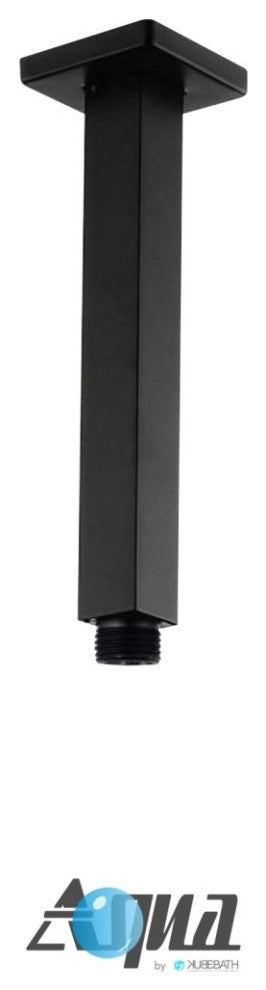 Aqua Piazza Set, 12" Ceiling Mount Square Rain Shower and Handheld, Matte Black