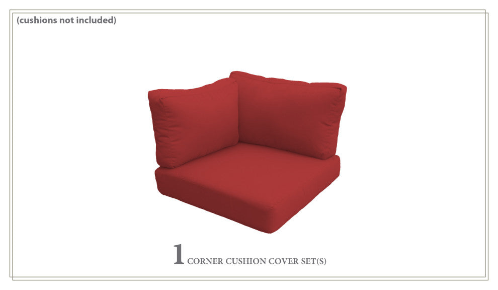 Covers for Low-Back Corner Chair Cushions 6 inches thick, Terracotta