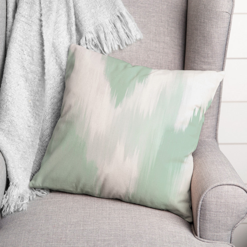 Green Splotches 18 x 18 Spun Poly Pillow