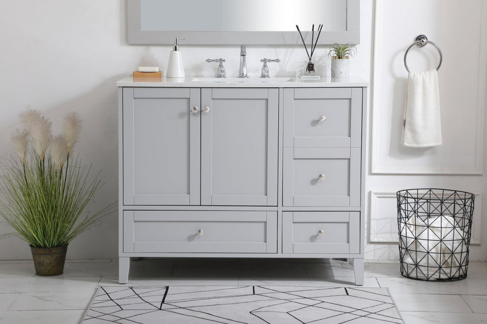22" Traditional Grey-Light Bathroom Vanity