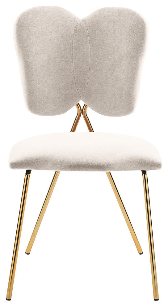 Angel Velvet Dining Chair (Set of 2), Cream