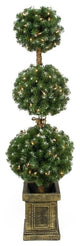 4.5' Pre-Lit Frosted Ball Topiary Tree in Pot