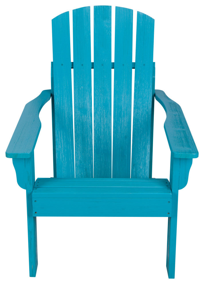 Shine Company 4626Aq Mid-Century Modern Adirondack Chair, Aqua