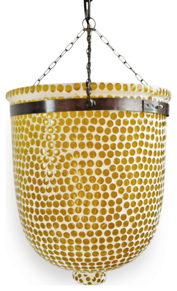 Yellow Mosaic Bucket Pendant, Medium