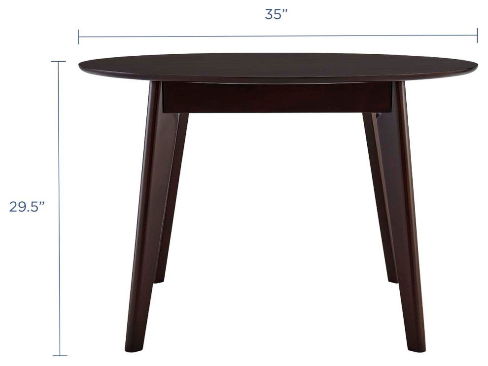 Dining Table, Round, Wood, Drak Brown, Modern, Bistro Restaurant Hospitality