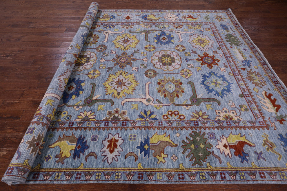 Hand Knotted Turkish Oushak Wool Rug 9' 3" X 11' 11" - Q13581