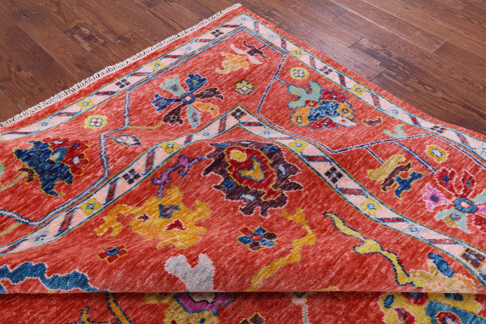 10' 4" X 13' 8" Hand Knotted Turkish Oushak Wool Rug - Q14785