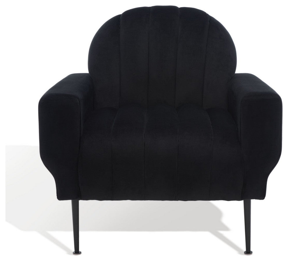 Safavieh Couture Josh Channel Tufted Accent Chair, Black