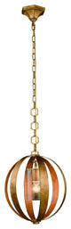 Serenity 15" 1-Light Pendant, Golden Iron Clear Seeded Glass