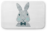 34" x 21" Monochrome Bunny Bathmat, Ocean Abyss Green