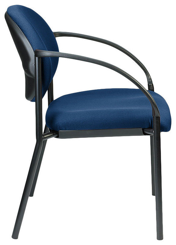 HomeRoots 24" Set of 2 Bright Navy Fabric Guest Arm Chairs