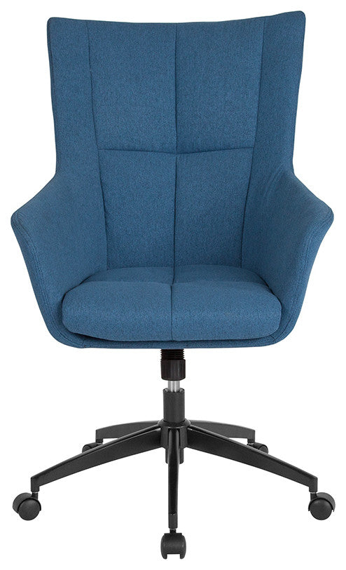 Barcelona Home And Office Upholstered High Back Chair In Blue Fabric
