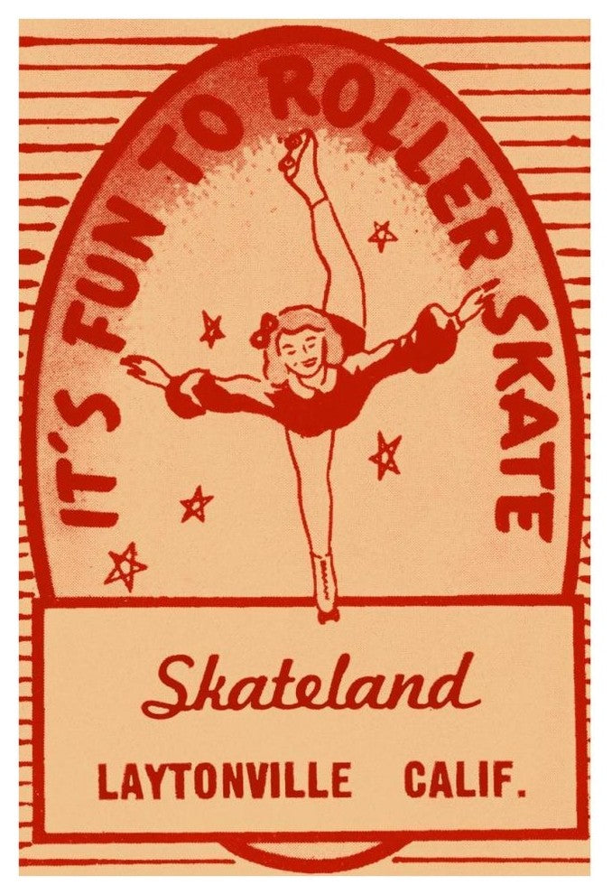"It's Fun To Roller Skate" Digital Paper Print by Retrorollers, 29"x42"