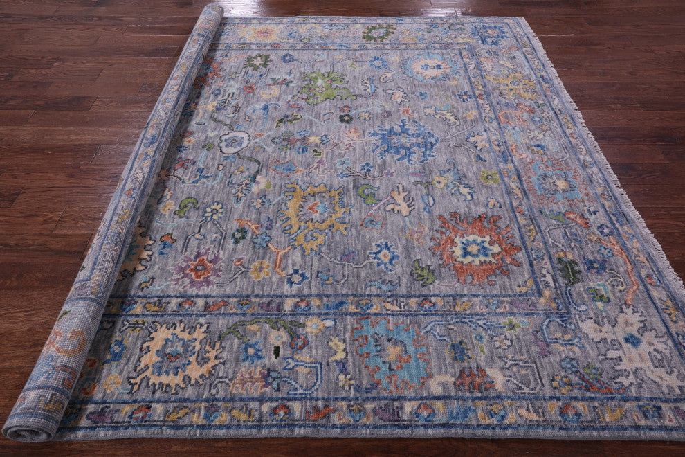 8' Square Turkish Oushak Handmade Wool Rug - Q15662