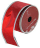 Red & Silver Wired Christmas Craft Ribbon