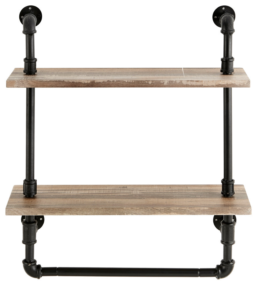 Olivia Double Shelf Unit With Towel Rod