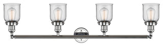 Small Bell 4-Light Bath Fixture, Clear Glass, Polished Chrome