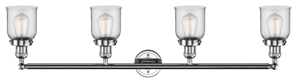 Small Bell 4-Light Bath Fixture, Clear Glass, Polished Chrome