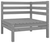 Vidaxl Patio Corner Sofas 2-Piece Gray Solid Pinewood