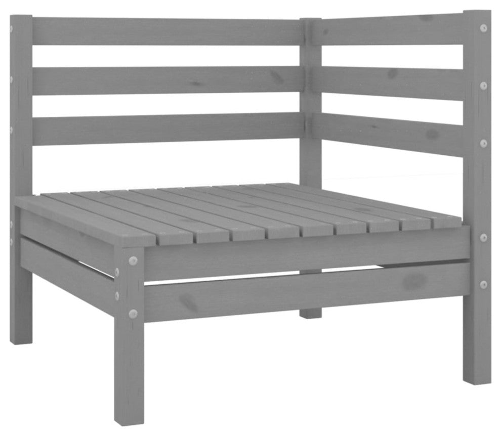 Vidaxl Patio Corner Sofas 2-Piece Gray Solid Pinewood