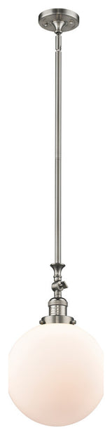 X-Large Beacon 1-Light Mini Pendant, Brushed Satin Nickel, Matte White